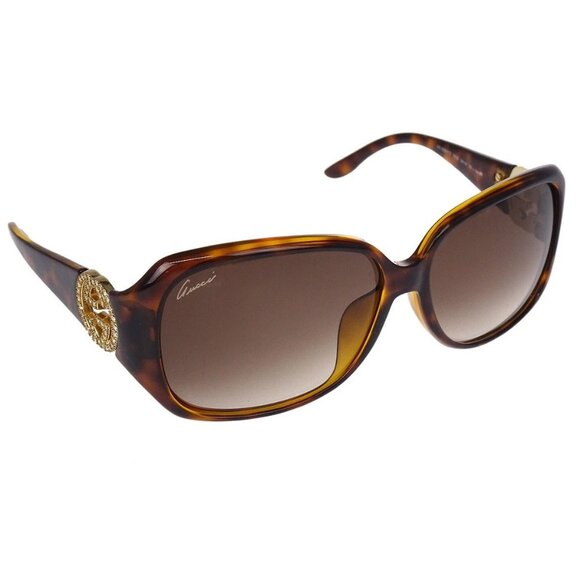 Gucci Sunglasses Eyewear Brown Rhinestone GG - Picture 1 of 8